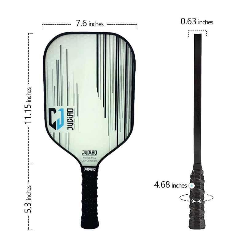 Juciao CJ | Single Carbon Fiber Pickleball Paddle (White)