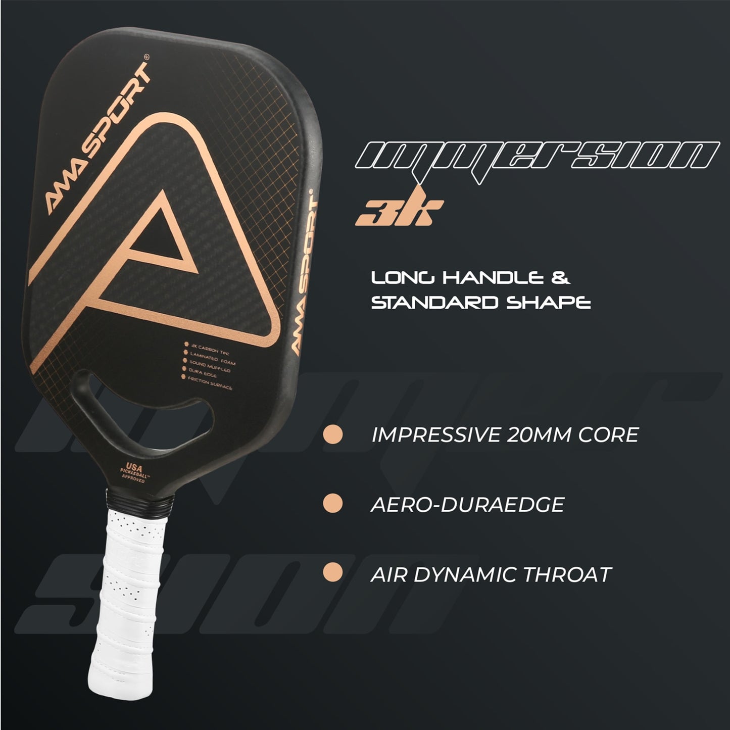 AMASPORT | Immersion 3K Pickleball Paddle