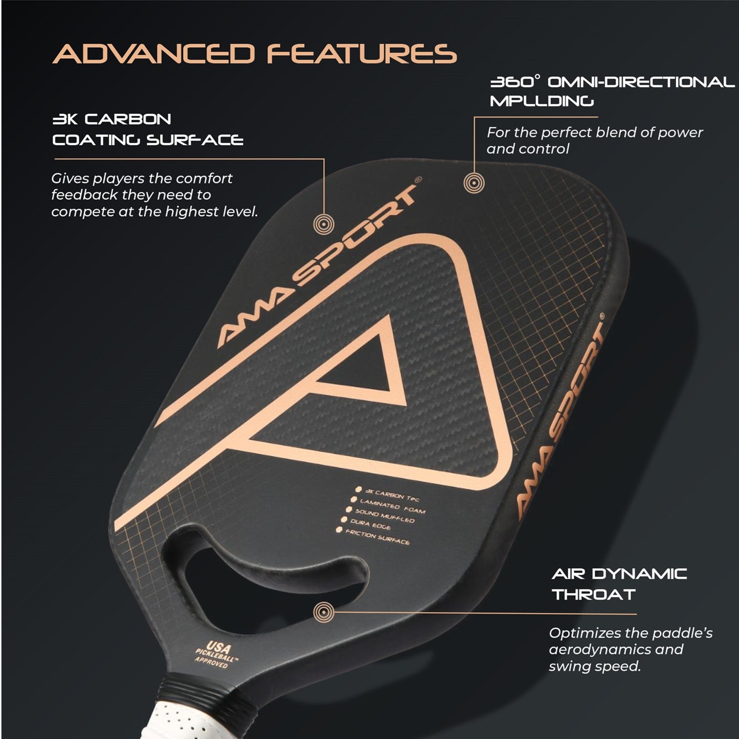 AMASPORT | Immersion 3K Pickleball Paddle